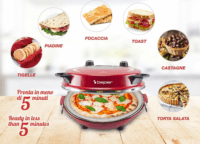 Beper P101CUD301 Elektromos pizzasütő Ø 31cm 1200W - Piros