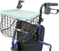 Rehafund Praktikus 3 kerekű rollátor kosárral és táskával Max 110kg - Kék
