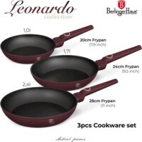 Berlinger Haus BH/8048 Serpenyő készlet (3db) - Bordó
