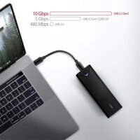 Axagon EEM2-UB2 M.2 NVMe USB-C 3.2 Gen 2 külső SSD ház - Fekete