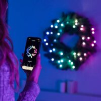 Twinkly Beltéri 50 RGB LED Elővilágított Adventi Koszorú - Zöld