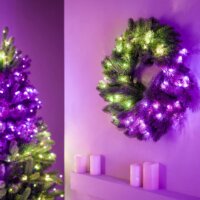 Twinkly Beltéri 50 RGB LED Elővilágított Adventi Koszorú - Zöld
