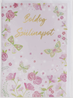 Iris Rózsa mintás képeslap Boldog Születésnapot felirattal (13x19 cm)