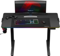 Huzaro Hero 8.2 RGB Elektromosan állítható Gamer asztal 120 x 60 x 72-118 cm - Fekete