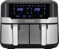 Heinrich‘’s HFR 8214 AirFryer Forrólevegős sütő 2x4,5L 2400 Watt - Fekete / Inox