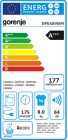 Gorenje DPNA83WIFI Hőszivattyús Szárítógép 8kg 177 kWh - Fehér