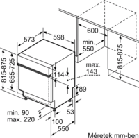 Bosch SMI6ECS12E Beépíthető mosogatógép 60cm 14 teríték - Ezüst