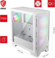 MSI MAG FORGE 320R AIRFLOW ARGB Midi Torony Gaming Számítógépház - Fehér