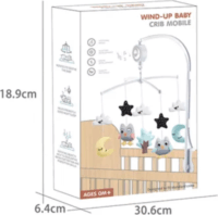 Kiságyra szerelhető Zenélő kiságyforgó plüss anyagból