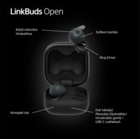 Sony WF-L910 Linkbuds Open Wireless Bluetooth Fülhallgató Headset - Fekete