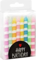 Születésnapi gyertya 8 darabos csomag - Színes/csíkos
