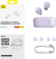 Baseus Bowie E18 TWS Bluetooth Fülhallgató Headset - Lila