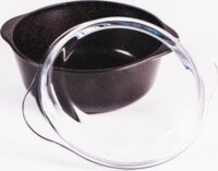 Pasabahce Borcam Hőálló üveg Fazék fedővel Ø 22cm 2,1L - Fekete