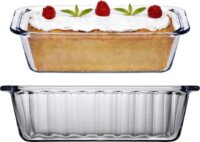 Pasabahce Borcam Bordázott kenyérsütő hőálló üvegedény fogóval 25 x 11,5 cm - Átlátszó