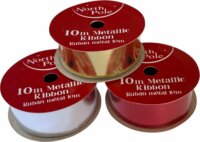 Iris Karácsonyi Ajándék Díszítő szalag (10 m / db) - Arany / Ezüst / Piros