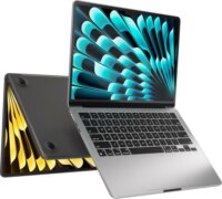 NextOne MacBook Air M3/M2 15" Laptop tok - Füstös fekete
