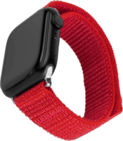 Fixed Sporty Apple Watch S1/2/3/4/5/6/7/8/9/10/SE1/SE2 Nylon Okosóra szíj 42/44/45mm - Piros