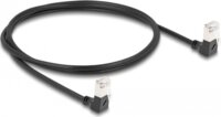 DeLock 80299 S/FTP Cat6a RJ45 90° Patch kábel 1m - Fekete