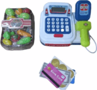 Elektromos gyerek pénztár játékkészlet Vonalkód leolvasóval - Kék/Fehér