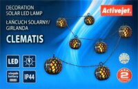 Activejet AJE-CLEMATIS Kültéri napelemes LED fényfűzér 6m - Méegfehér