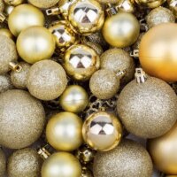Iris Karácsonyi Műanyag gömb dísz készlet 100 darabos Vegyes méret - Arany