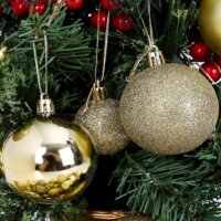 Iris Karácsonyi Műanyag gömb dísz készlet 100 darabos Vegyes méret - Arany