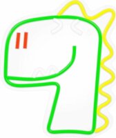 Forever Light Neon LED Fali Dekorációs lámpa Jurassic Dino - Zöld