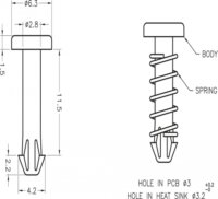 Delock 18272 Rúgós, hűtőborda rögzíto szegecs (10 db/csomag) - Fehér