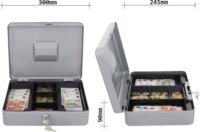 Rottner HomeStar Cash4 3 Osztásos Pénzkazetta 30 x 9 x 24,5 cm - Ezüst