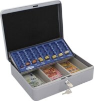 Rottner HomeStar Cash Euro 2 Rekeszes Pénzkazetta 30 x 9 x 24 cm - Ezüst