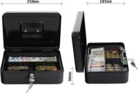 Rottner HomeStar Cash3 3 Osztásos Pénzkazetta 9 x 25 x 18,5 cm - Fekete