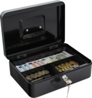 Rottner HomeStar Cash3 3 Osztásos Pénzkazetta 9 x 25 x 18,5 cm - Fekete