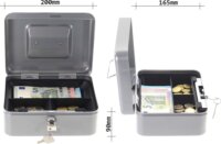 Rottner HomeStar Cash2 3 Osztásos Pénzkazetta 9 x 20 x 16,5 cm - Ezüst