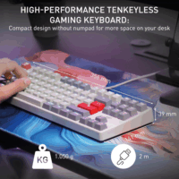 Cherry XTRFY K4V2 TKL Mechanikus Gaming Vezetékes Billentyűzet DE - Retro/Szürke