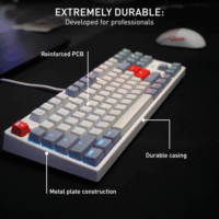 Cherry XTRFY K4V2 TKL Mechanikus Gaming Vezetékes Billentyűzet DE - Retro/Szürke