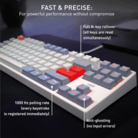 Cherry XTRFY K4V2 TKL Mechanikus Gaming Vezetékes Billentyűzet DE - Retro/Szürke