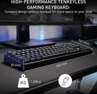 Cherry XTRFY K4V2 TKL Mechanikus Gaming Vezetékes Billentyűzet DE - Fekete