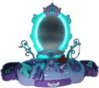 Fésülködőasztal világító tükörrel és kiegésztőkkel lányoknak - Rózsaszín/Lila