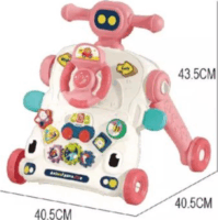 Járássegítő matatófal és foglalkoztató 3 az 1-ben asztal - Rózsaszín/Fehér