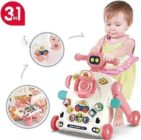 Járássegítő matatófal és foglalkoztató 3 az 1-ben asztal - Rózsaszín/Fehér