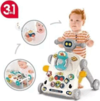 Járássegítő matatófal és foglalkoztató 3 az 1-ben asztal - Szürke/Fehér