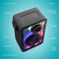 LAMAX CyberWave1 RGB Akkus Bluetooth Hangszóró - Fekete