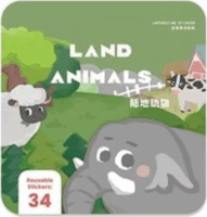 Oktatókönyv 34 darab zselés újrahasználható állatos matricákkal