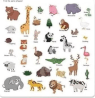 Oktatókönyv 34 darab zselés újrahasználható állatos matricákkal