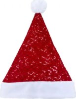 Felnőtt Mikulás sapka flitterekkel 30 x 42 cm
