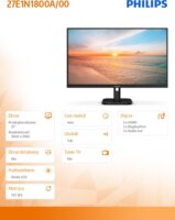 Philips 27" 27E1N1800A/00 16:9 4K UHD IPS Monitor - Fekete