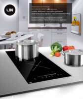 Lin LI-A23511 Beépíthető 2 zónás Indukciós Főzőlap 3500 Watt - Fekete