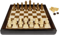 Deluxe fa sakk és dáma készlet logikai társasjáték