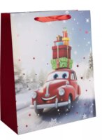 QX Toys Ajándék Papírtáska (18 x 23 cm) - Piros autó minta
