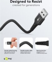 Goobay 74528 USB-C apa - USB-A apa 2.0 Adat és töltőkábel 3m - Fekete